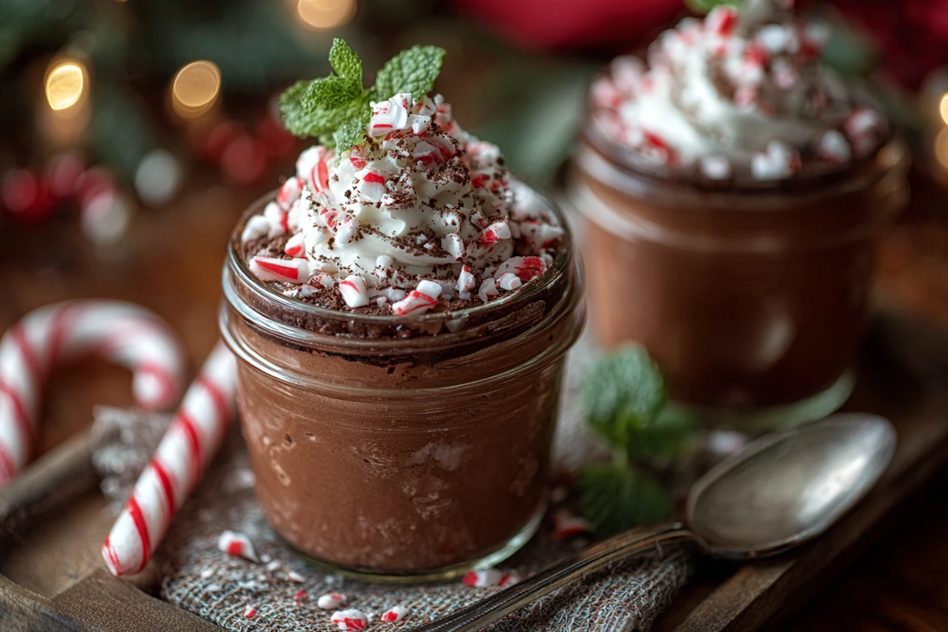 No-bake Peppermint Pudding Recipe Easy Peppermint Chocolate Cups Holiday Peppermint Dessert Ideas No-bake Chocolate Mint C...