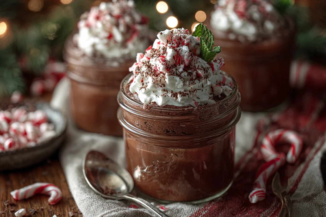 No-bake Peppermint Pudding Recipe Easy Peppermint Chocolate Cups Holiday Peppermint Dessert Ideas No-bake Chocolate Mint C...