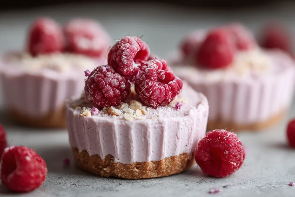 No-bake Raspberry Yogurt Cheesecake Recipe High-protein Raspberry Cheesecake Cups Healthy No-bake Cheesecake Ideas Raspber...