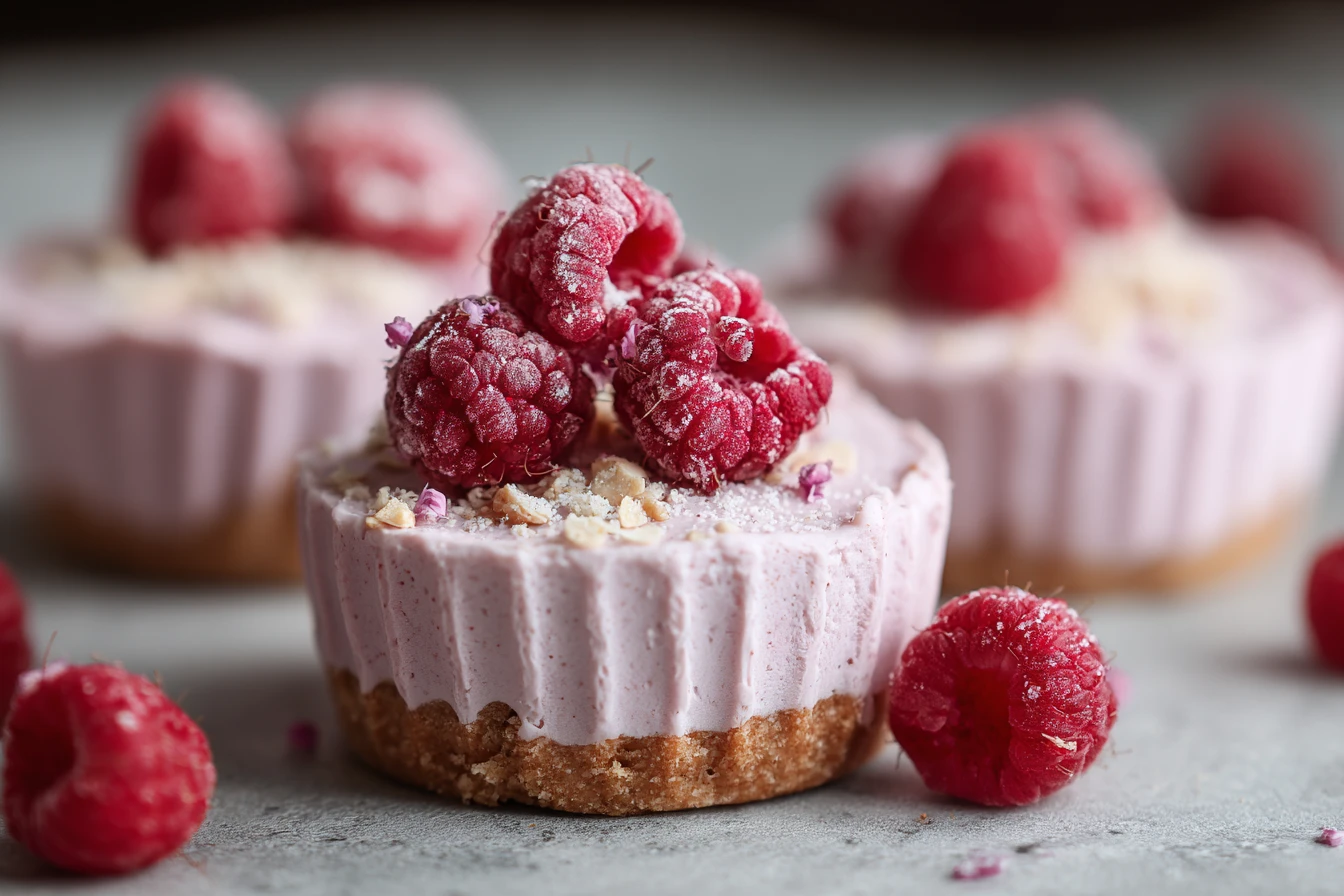 No-Bake Raspberry Yogurt Protein Cheesecake Cups : Pretty, Healthy & High-Protein