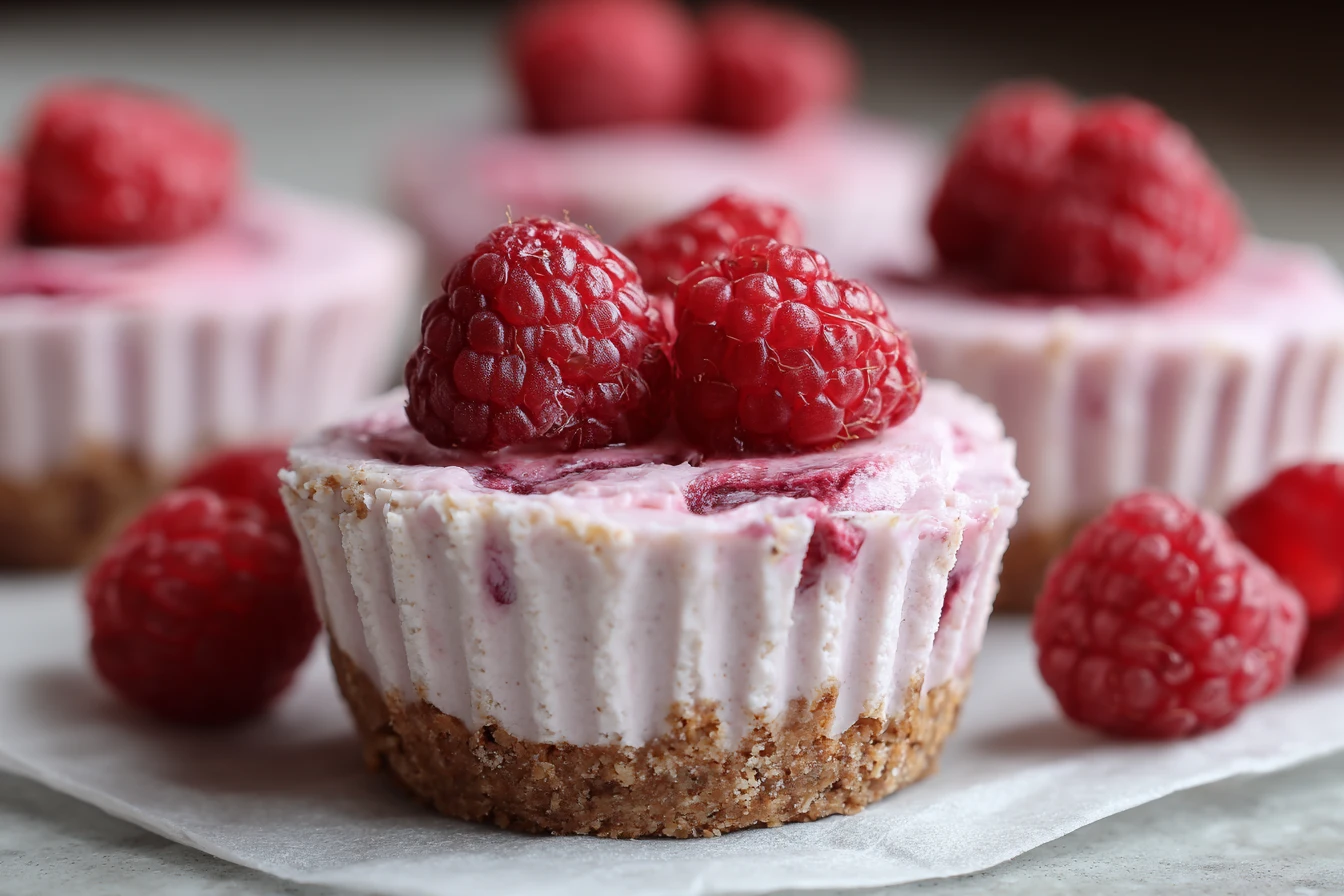 No-bake Raspberry Yogurt Cheesecake Recipe High-protein Raspberry Cheesecake Cups Healthy No-bake Cheesecake Ideas Raspber...