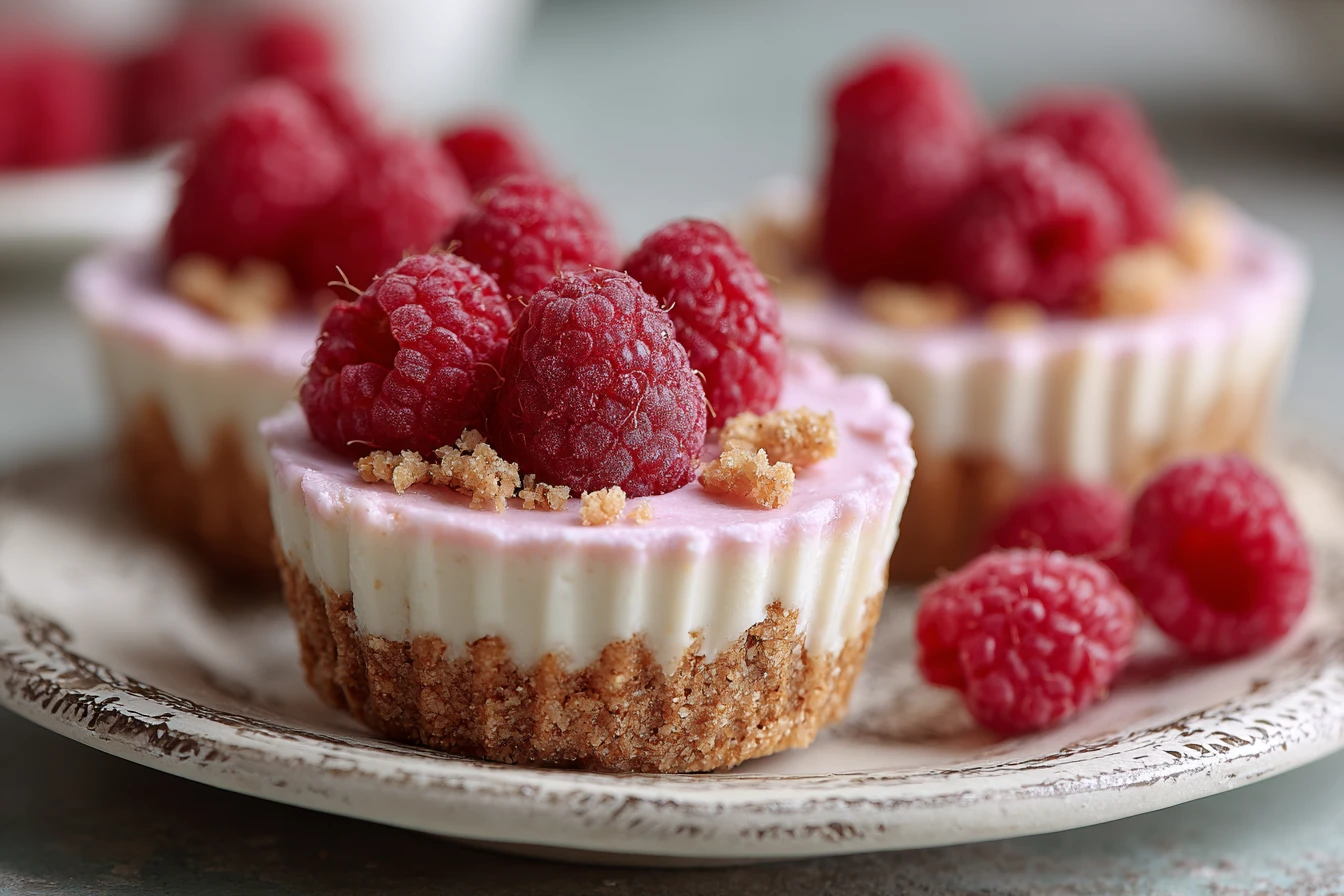 No-bake Raspberry Yogurt Cheesecake Recipe High-protein Raspberry Cheesecake Cups Healthy No-bake Cheesecake Ideas Raspber...
