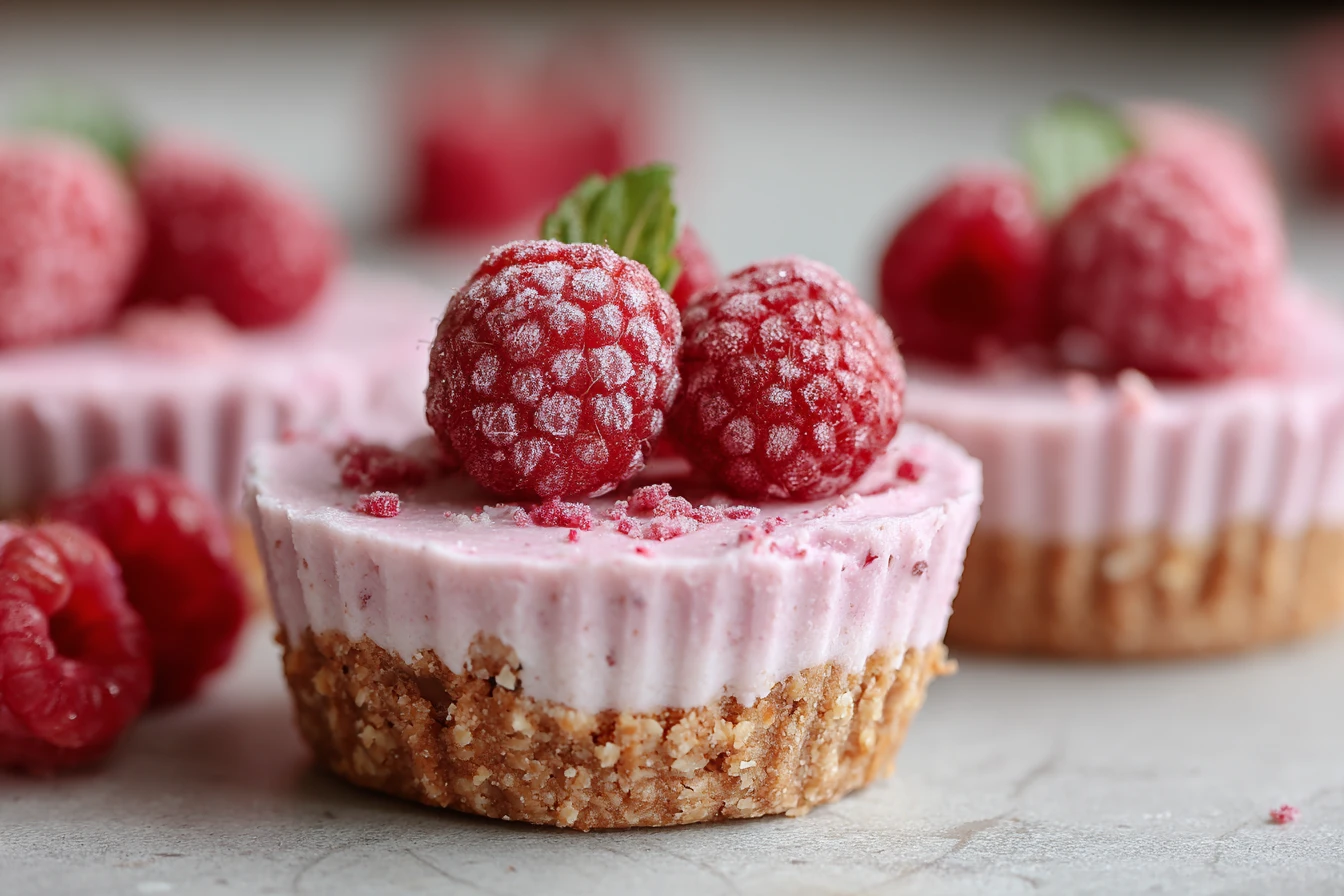 No-bake Raspberry Yogurt Cheesecake Recipe High-protein Raspberry Cheesecake Cups Healthy No-bake Cheesecake Ideas Raspber...