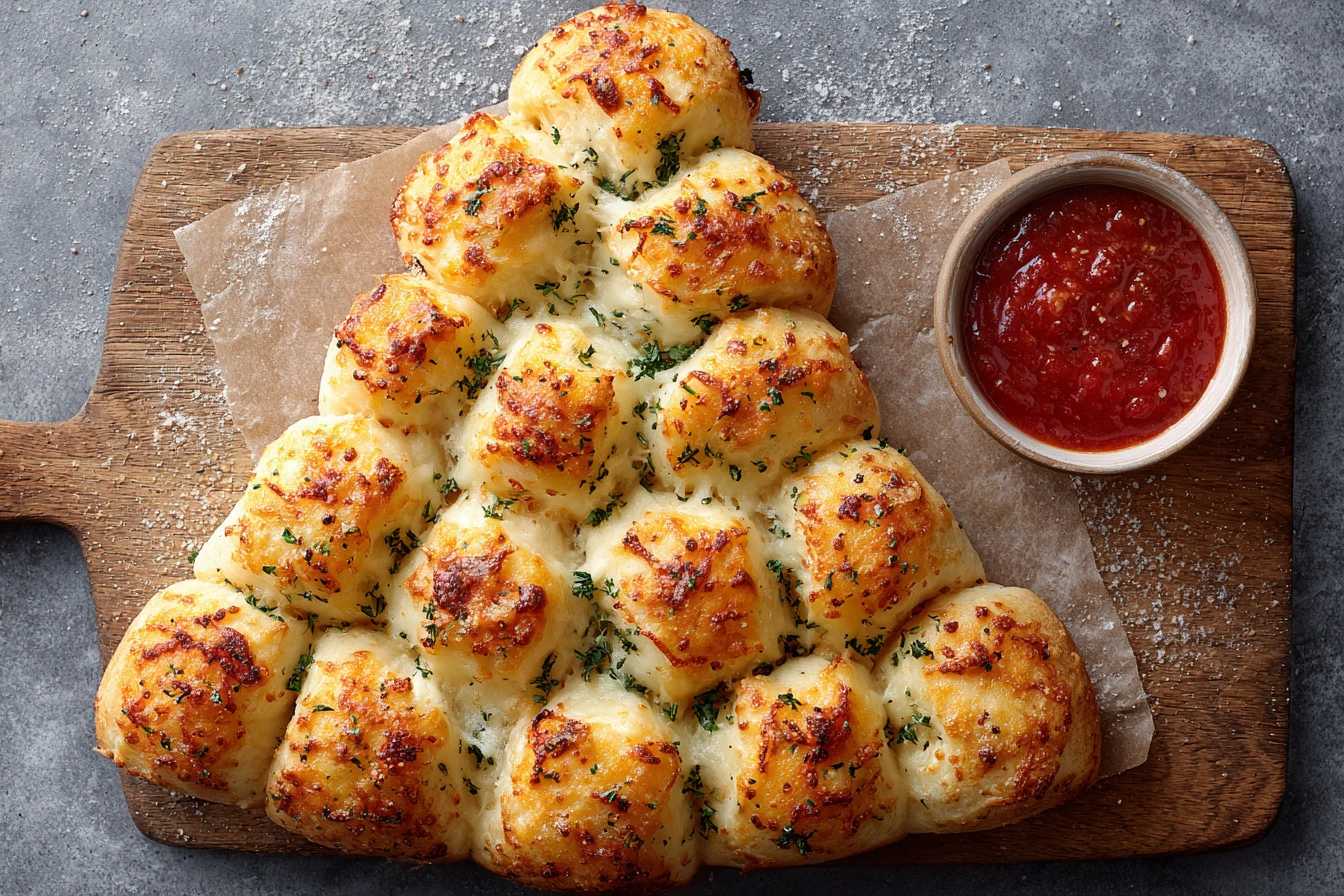PULL-APART CHRISTMAS TREE PIZZA BITES