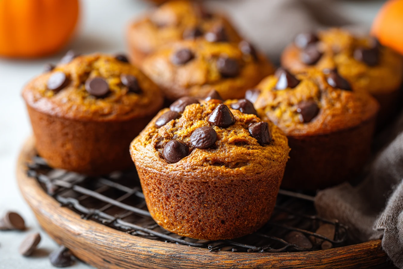 Pumpkin Chocolate Chip Muffin Recipe Easy Pumpkin Chocolate Chip Muffins Gluten-free Pumpkin Chocolate Chip Muffins Vegan ...