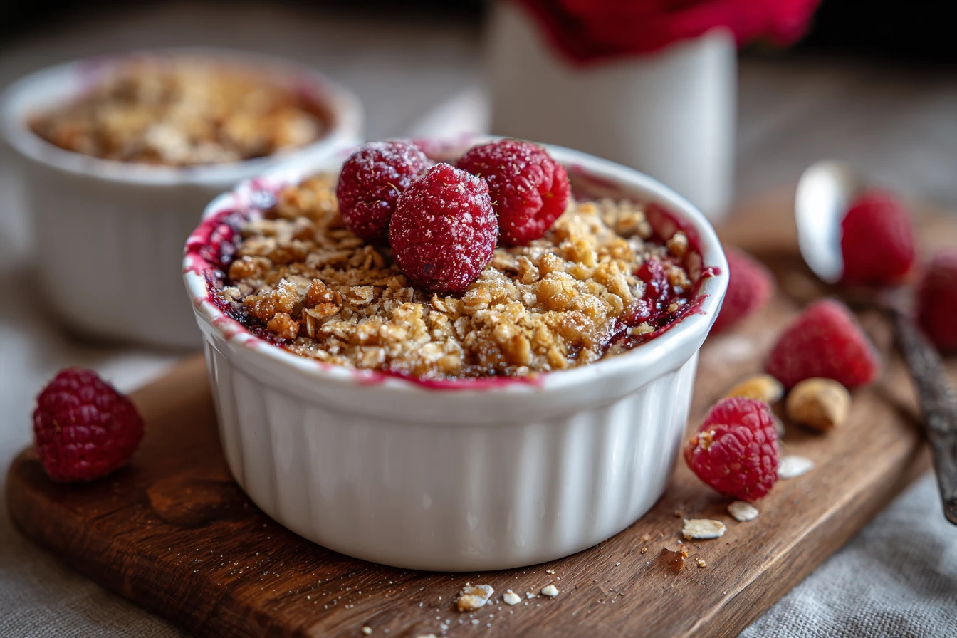 Raspberry Almond Crumble Recipe Healthy Breakfast Crumble Ideas Cozy Raspberry Almond Dessert Valentine's Day Breakfast Re...