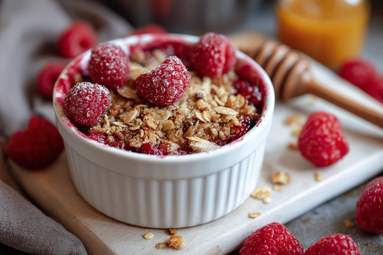 Raspberry Almond Crumble Recipe Healthy Breakfast Crumble Ideas Cozy Raspberry Almond Dessert Valentine's Day Breakfast Re...