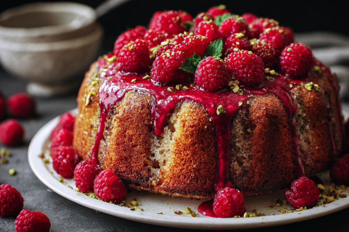 Raspberry Pistachio Cake Recipe Moist Raspberry Pistachio Cake Vibrant Raspberry Pistachio Dessert Easy Raspberry Pistachi...
