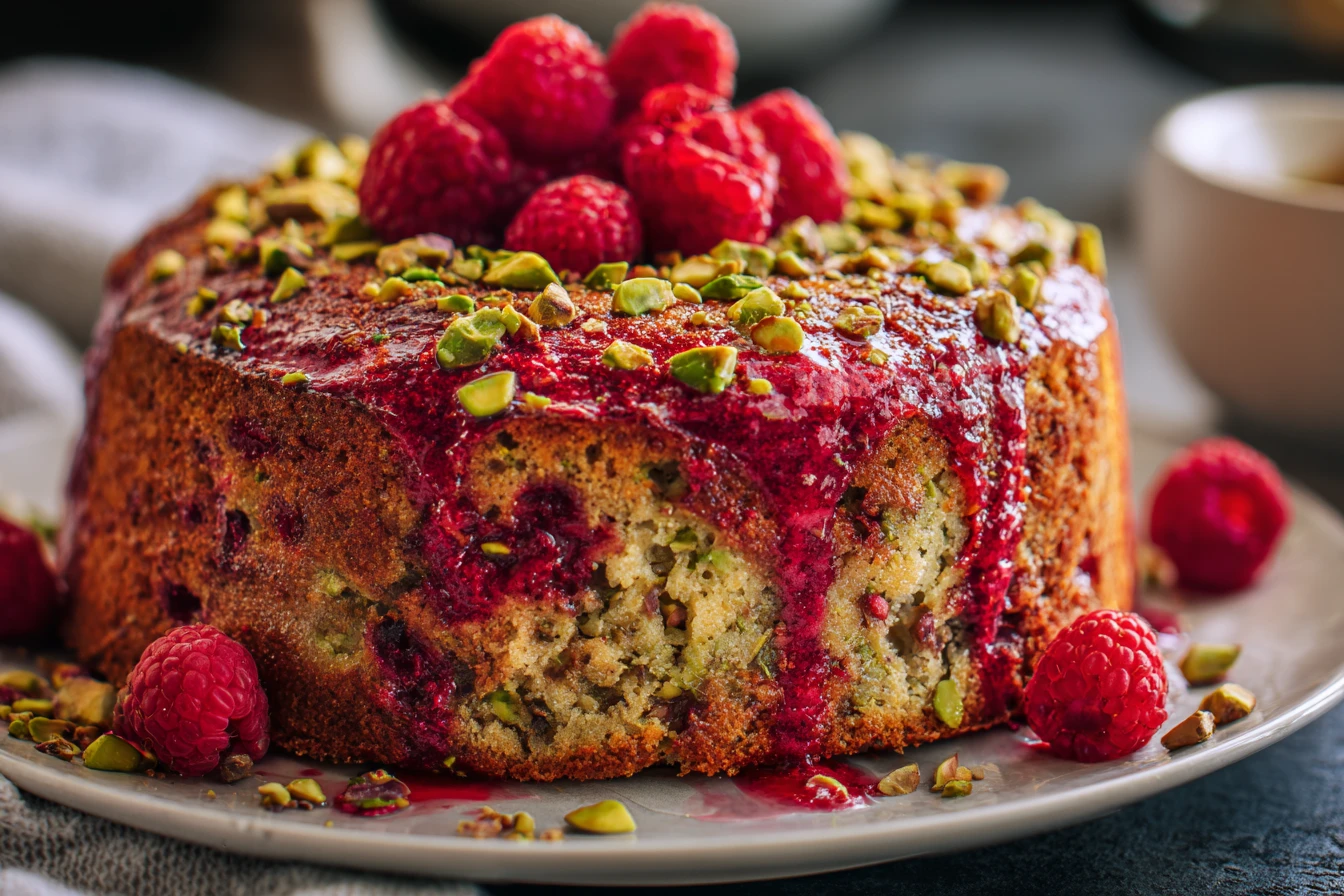 Raspberry Pistachio Cake Recipe Moist Raspberry Pistachio Cake Vibrant Raspberry Pistachio Dessert Easy Raspberry Pistachi...