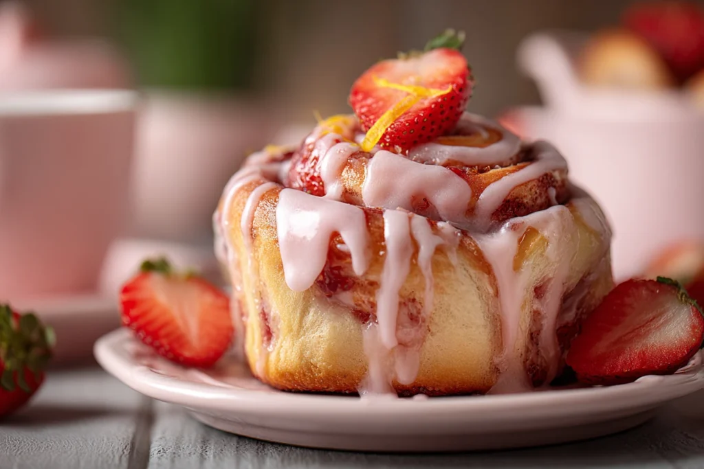 Strawberry Sweet Rolls Recipe Homemade Strawberry Rolls With Glaze Best Fruity Brunch Rolls How To Make Strawberry Sweet R...