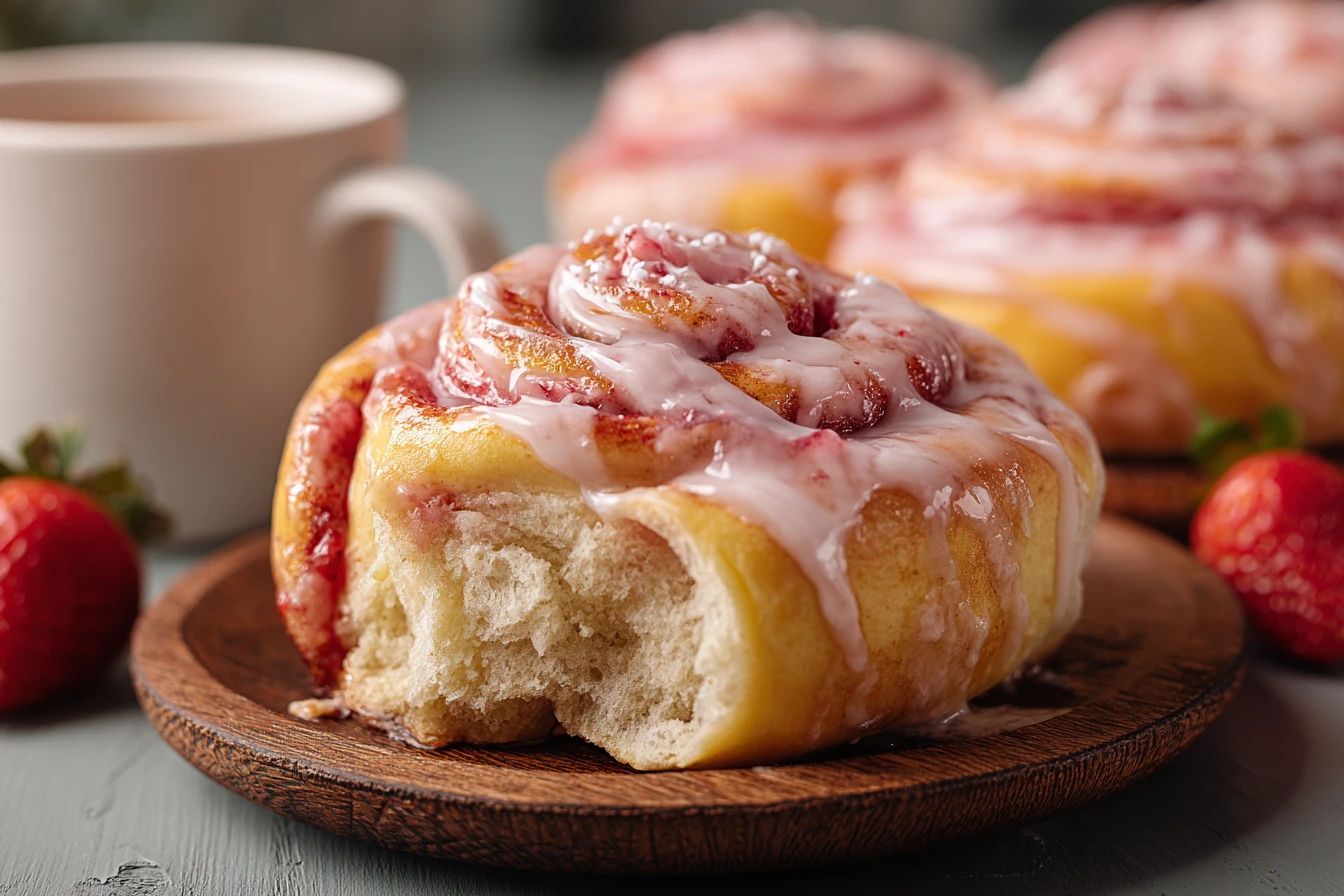 Strawberry Sweet Rolls Recipe Homemade Strawberry Rolls With Glaze Best Fruity Brunch Rolls How To Make Strawberry Sweet R...
