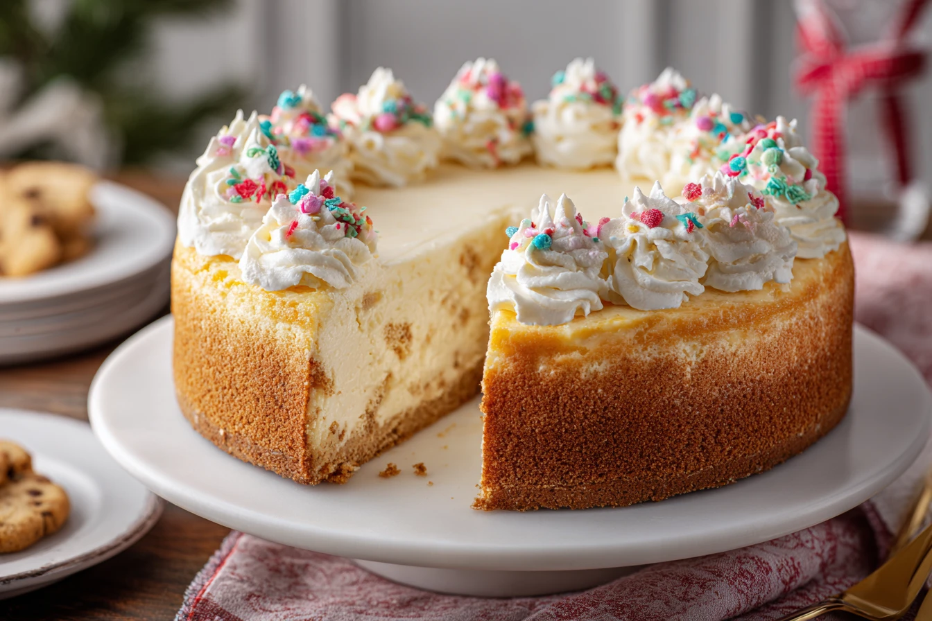 5-Star Sugar Cookie Cheesecake — Creamy & Irresistible 3 Sugar Cookie Cheesecake Recipe Best Sugar Cookie Cheesecake Homemade Sugar Cookie Cheesecake Sugar Cookie Crust Cheesecake...