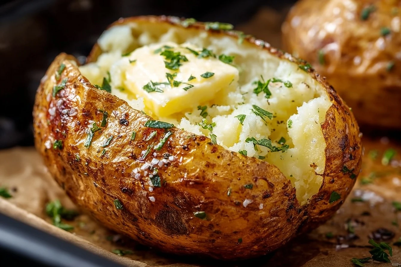 Easy Air Fryer Baked Potatoes Recipe Healthy Air Fryer Baked Potatoes Crispy Air Fryer Baked Potato Skins Best Oil For Air...