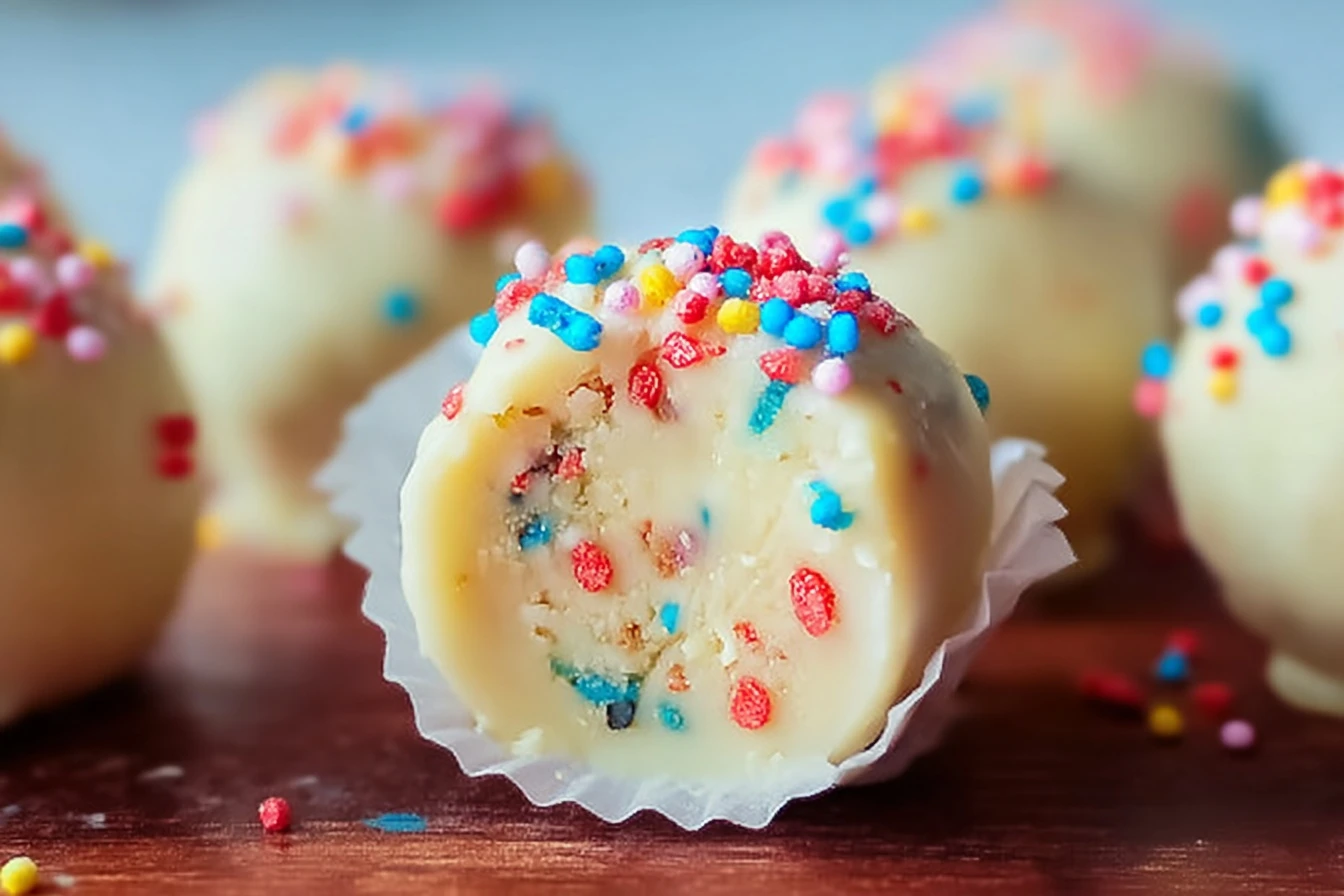 7 Simple Steps to No Bake Cake Batter Truffles! 2 Easy No Bake Cake Batter Truffles Recipe 7-ingredient Cake Batter Truffles No Bake Truffles With Cake Mix Homemade No Bake...