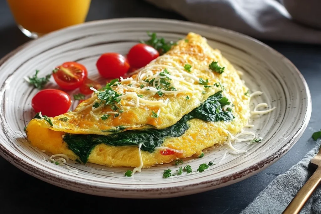 Easy Spinach And Cheese Omelette Recipe Healthy Spinach Cheese Omelette Calories Best Cheese For Spinach Omelette Keto Spi...
