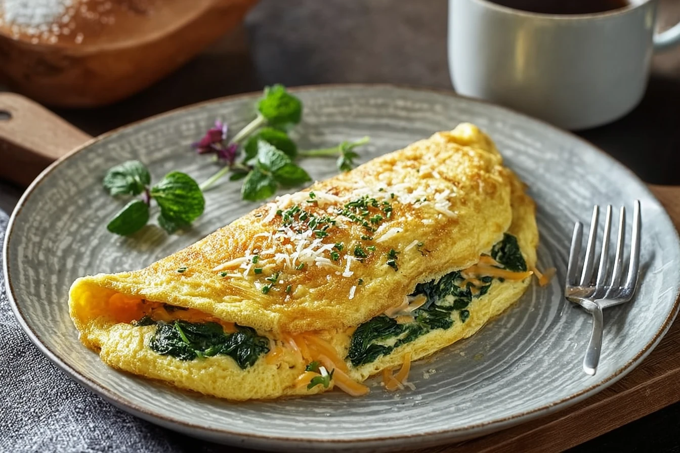 Easy Spinach And Cheese Omelette Recipe Healthy Spinach Cheese Omelette Calories Best Cheese For Spinach Omelette Keto Spi...