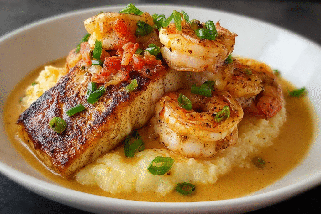 Easy Red Snapper And Shrimp Recipe Cajun Cream Sauce For Fish Best Shrimp And Grits Recipe With Cajun Sauce How To Make Ca...