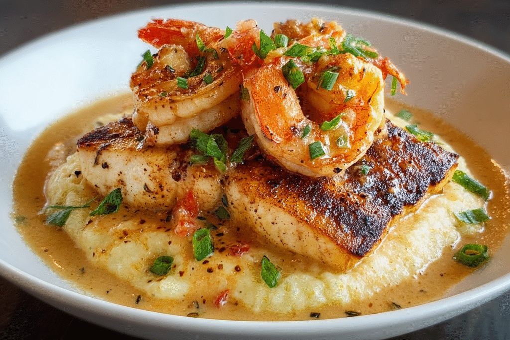 Easy Red Snapper And Shrimp Recipe Cajun Cream Sauce For Fish Best Shrimp And Grits Recipe With Cajun Sauce How To Make Ca...