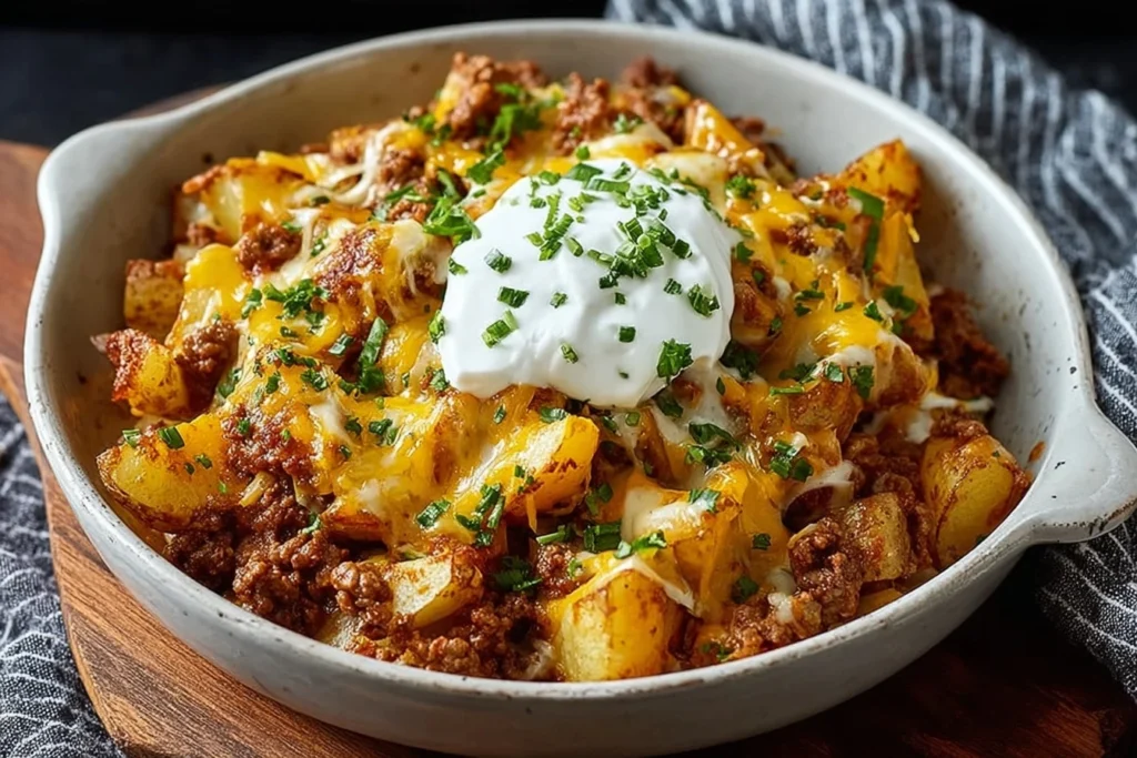 Loaded Cheesy Taco Potatoes Recipe 1 Loaded Cheesy Taco Potatoes Recipe Easy Best Cheesy Taco Stuffed Potatoes Healthy Cheesy Taco Potatoes Gluten-free Quick L...