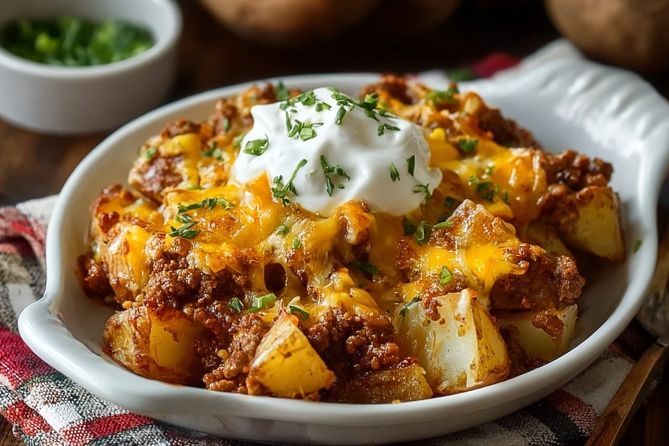 Loaded Cheesy Taco Potatoes Recipe 2 Loaded Cheesy Taco Potatoes Recipe Easy Best Cheesy Taco Stuffed Potatoes Healthy Cheesy Taco Potatoes Gluten-free Quick L...