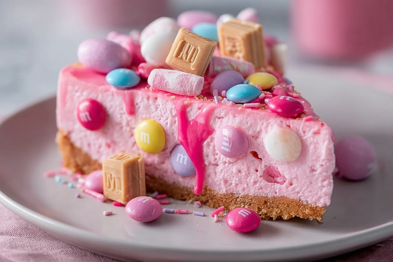 Pink Snickers Cheesecake Recipe
