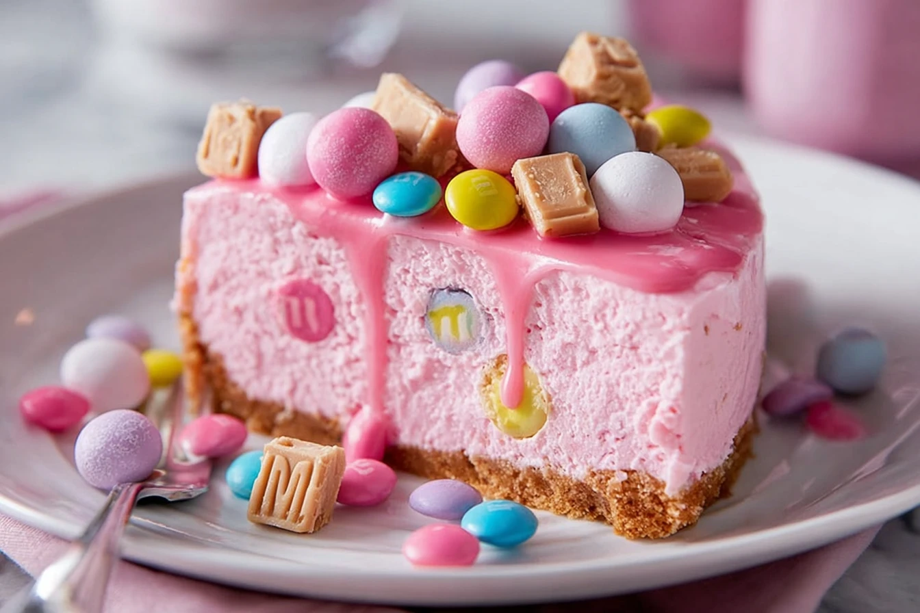 Pink M&M Snickers Cheesecake Recipe 3 Pink Snickers Cheesecake Recipe
