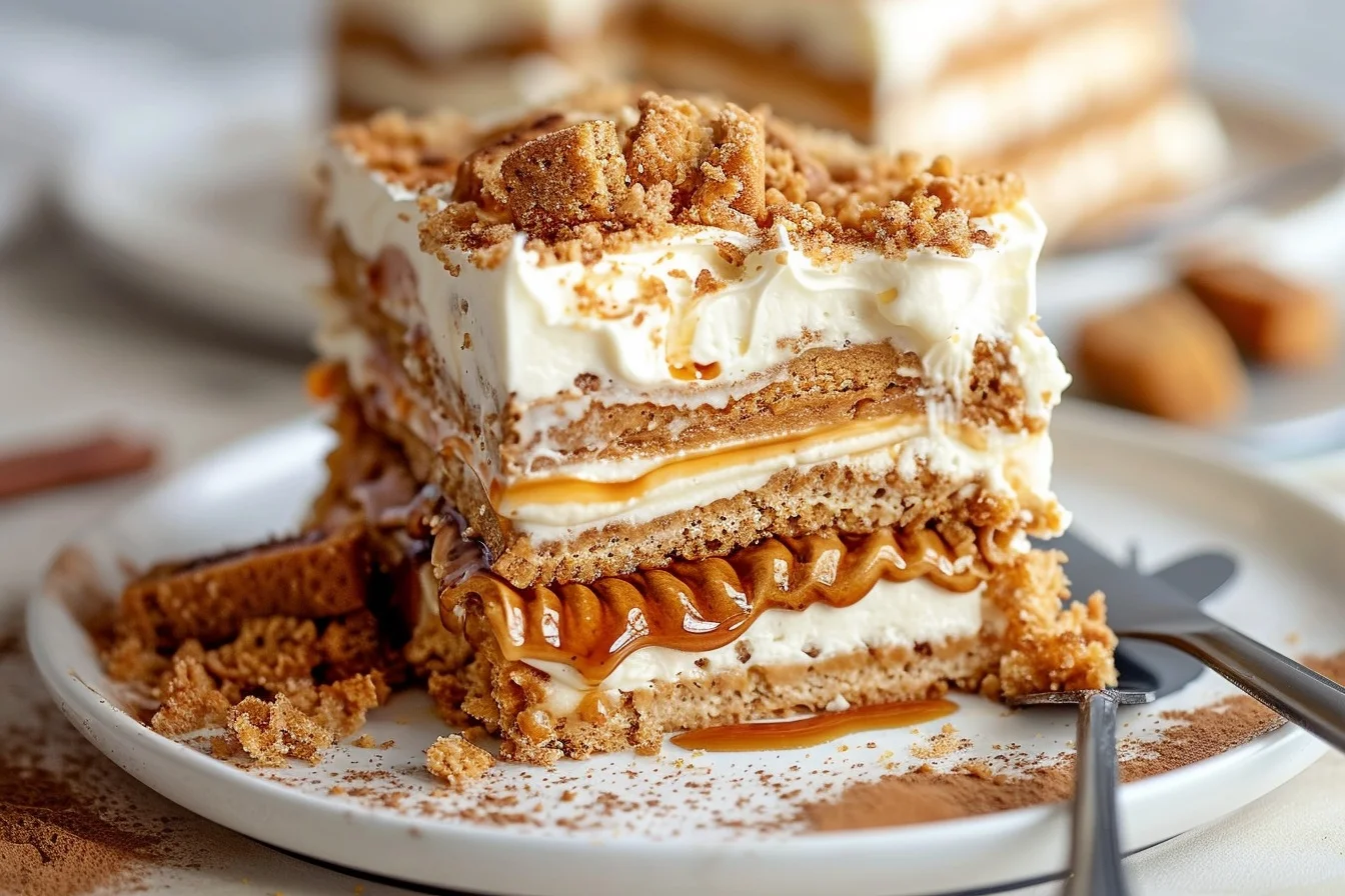 4 ingredient biscoff icebox cake end