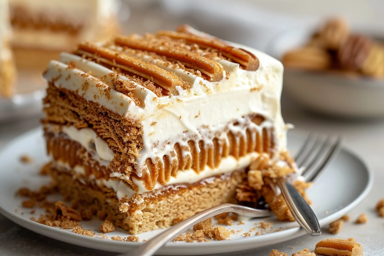 4 ingredient biscoff icebox cake top