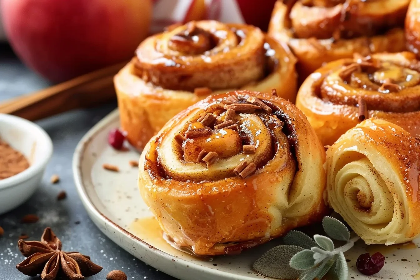 Brioche Cinnamon Rolls With Apples