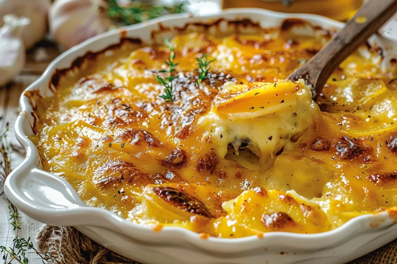 cheesy au gratin potatoes top