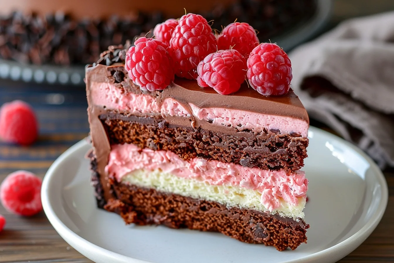 chocolate raspberry mousse cake middle