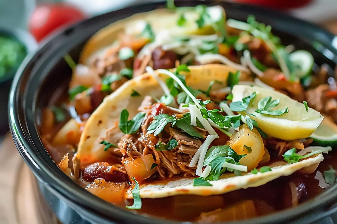 classic crockpot chicken tacos end