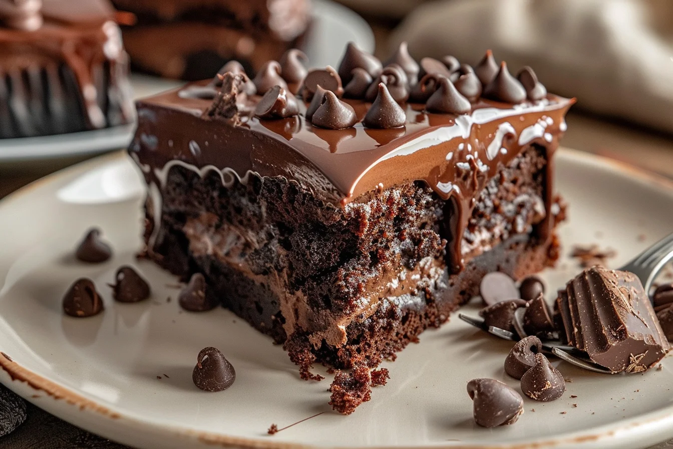 death by chocolate poke cake end