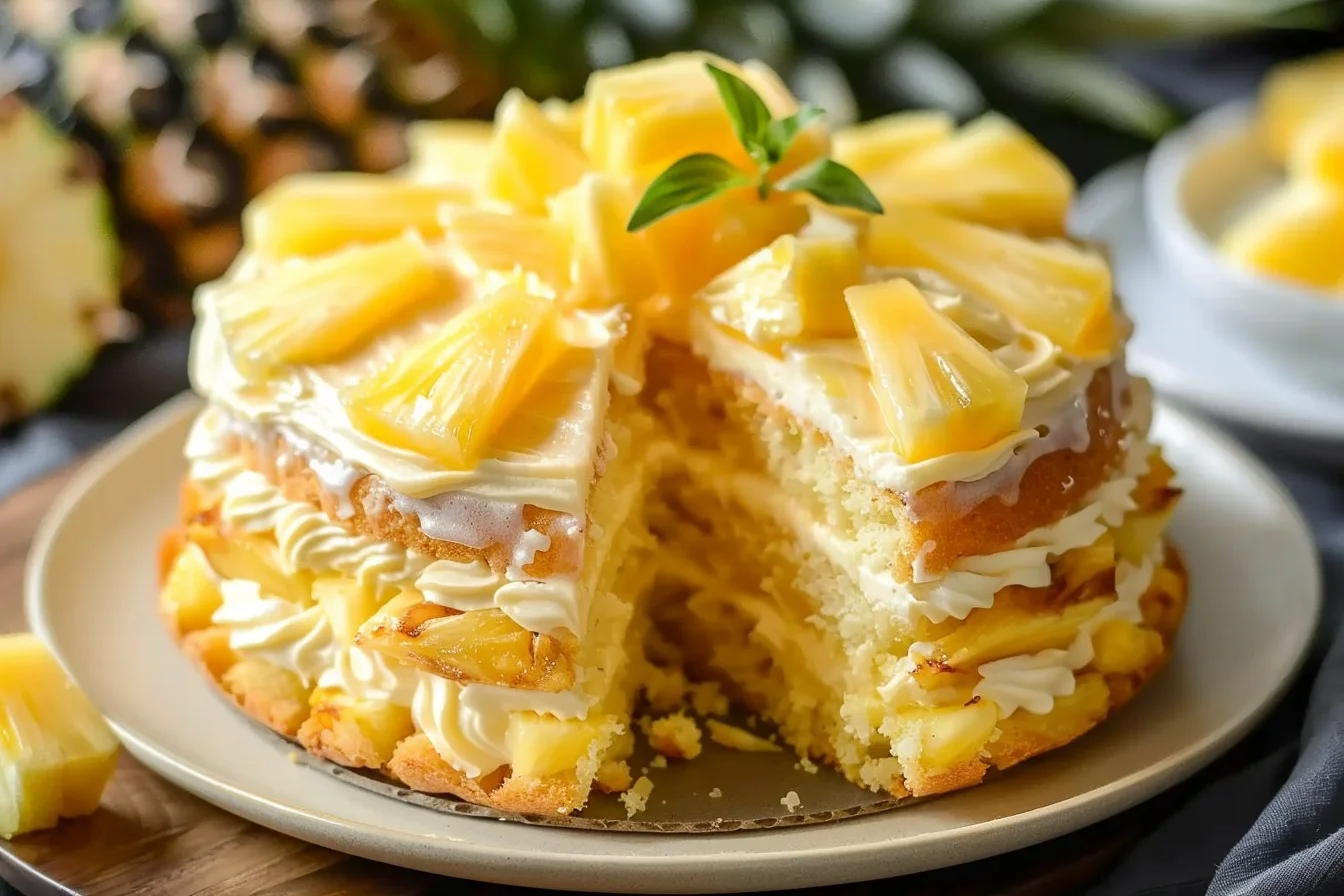 easy 4 ingredient pineapple cake 7 simple steps in 15 end