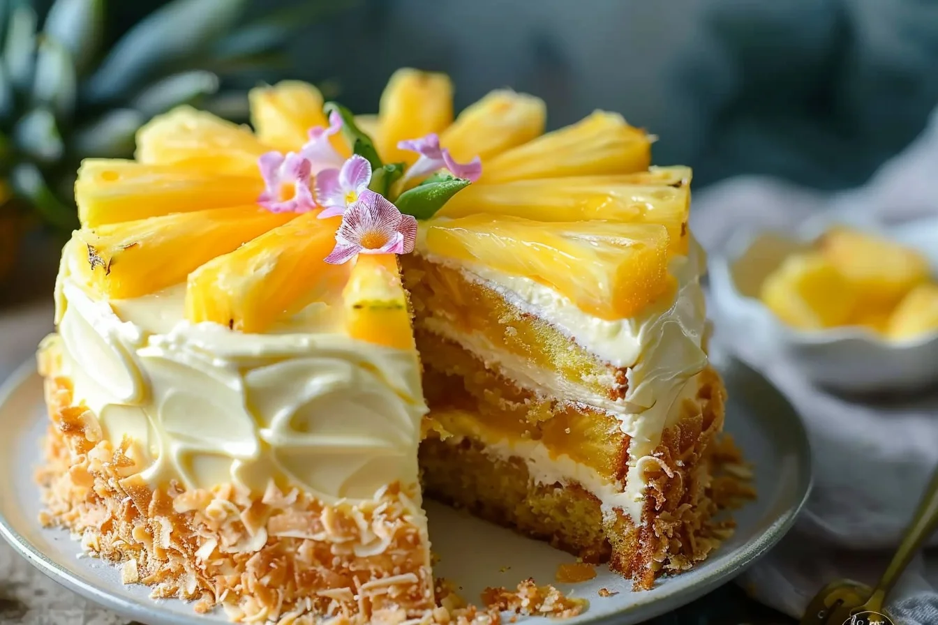 easy 4 ingredient pineapple cake 7 simple steps in 15 middle