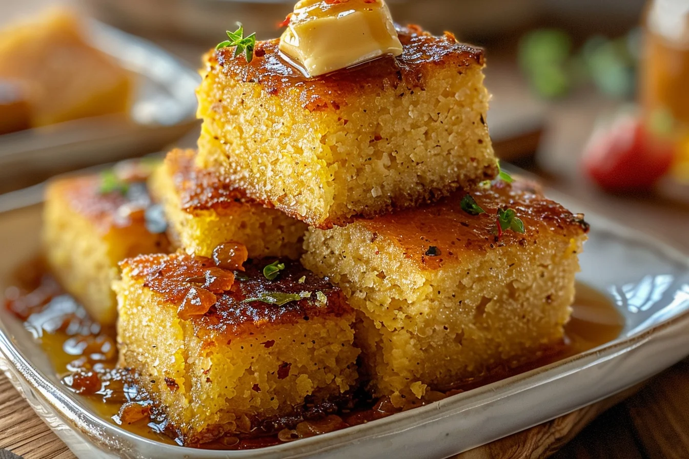 Honey Butter Cornbread 4 honey butter cornbread end