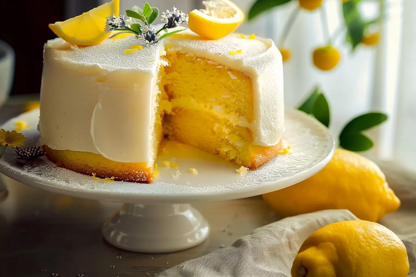 Lemon Cake With A Secret Fluffy Lemon Frosting 2 lemon cake with a secret fluffy lemon frosting top