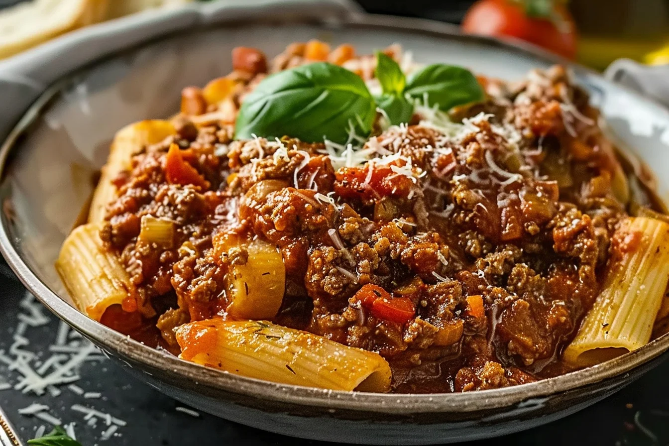 slow cooked shredded beef ragu pasta end