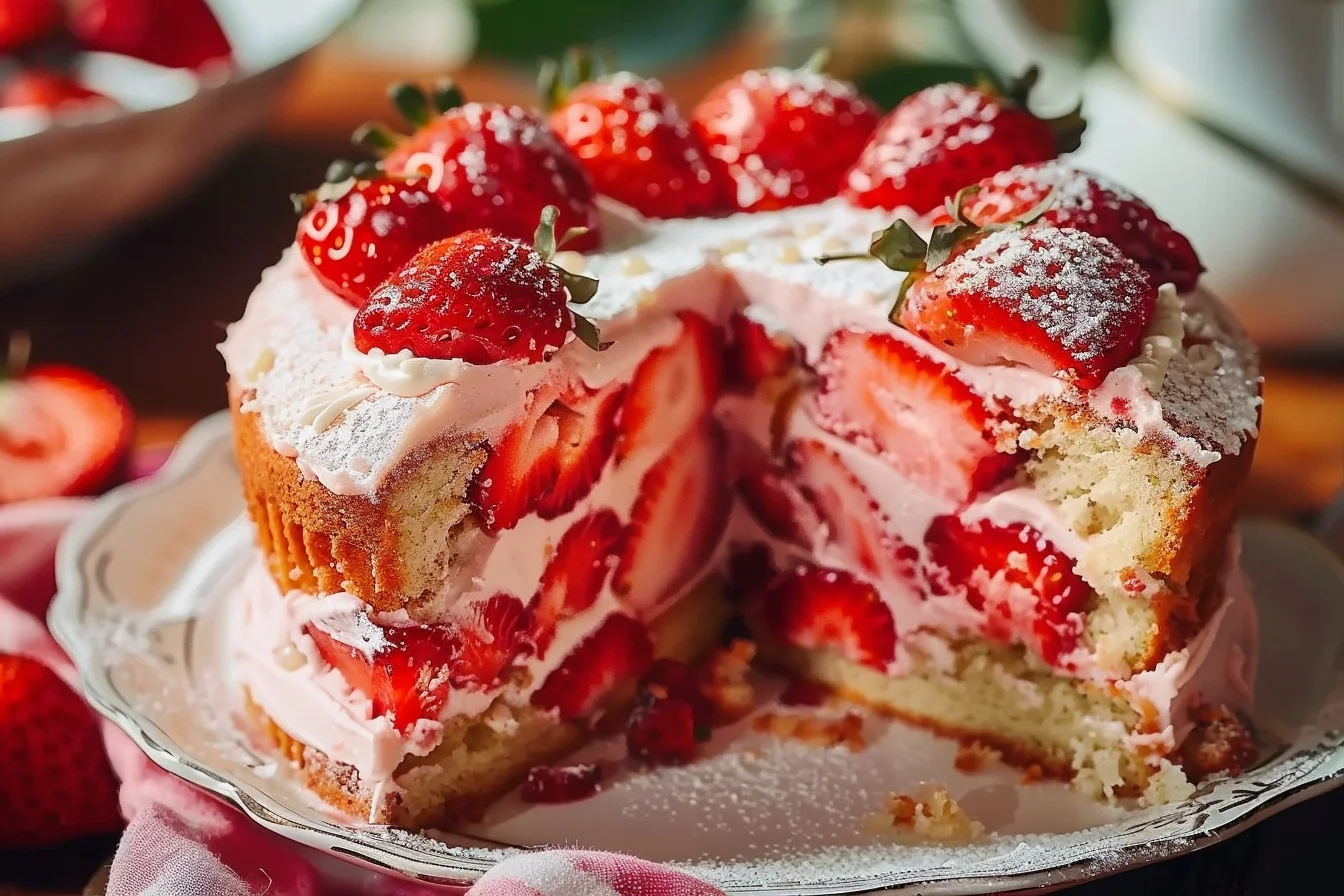 strawberry cake really easy cake 7 simple steps in 15 end