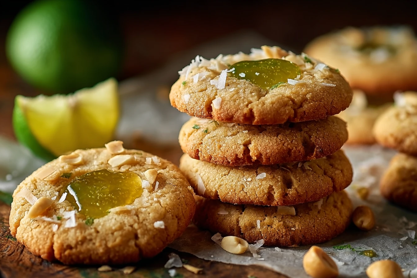 Toasted Coconut Lime Curd Cookies Recipe Homemade Macadamia Nut Lime Cookies Easy Coconut Lime Macadamia Cookies Gluten Fr...