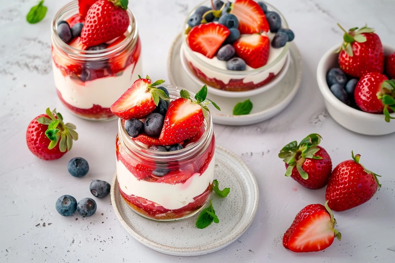 Bake Strawberry Cheesecake Jars: 7 Easy Steps