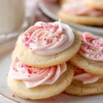 A plate of beautifully decorated buttercream sugar cookies with colorful frosting and sprinkles