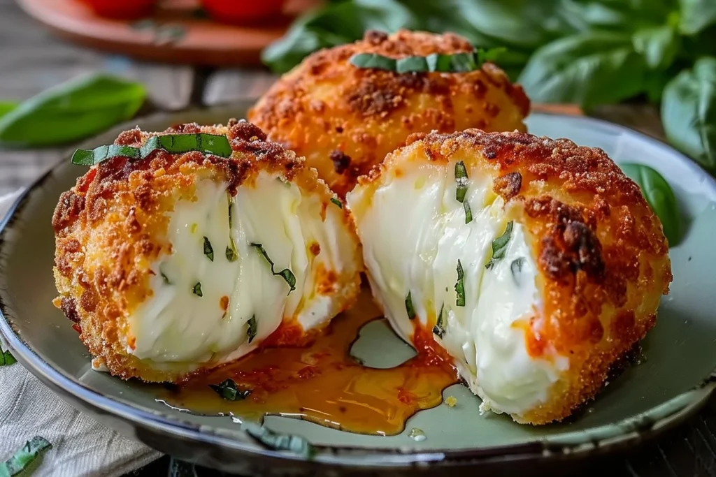 crispy air fryer mozzarella 5 How to Make to Perfection in 3 steps 1 Golden brown crispy air fryer mozzarella sticks served with marinara sauce and garnished with parsley