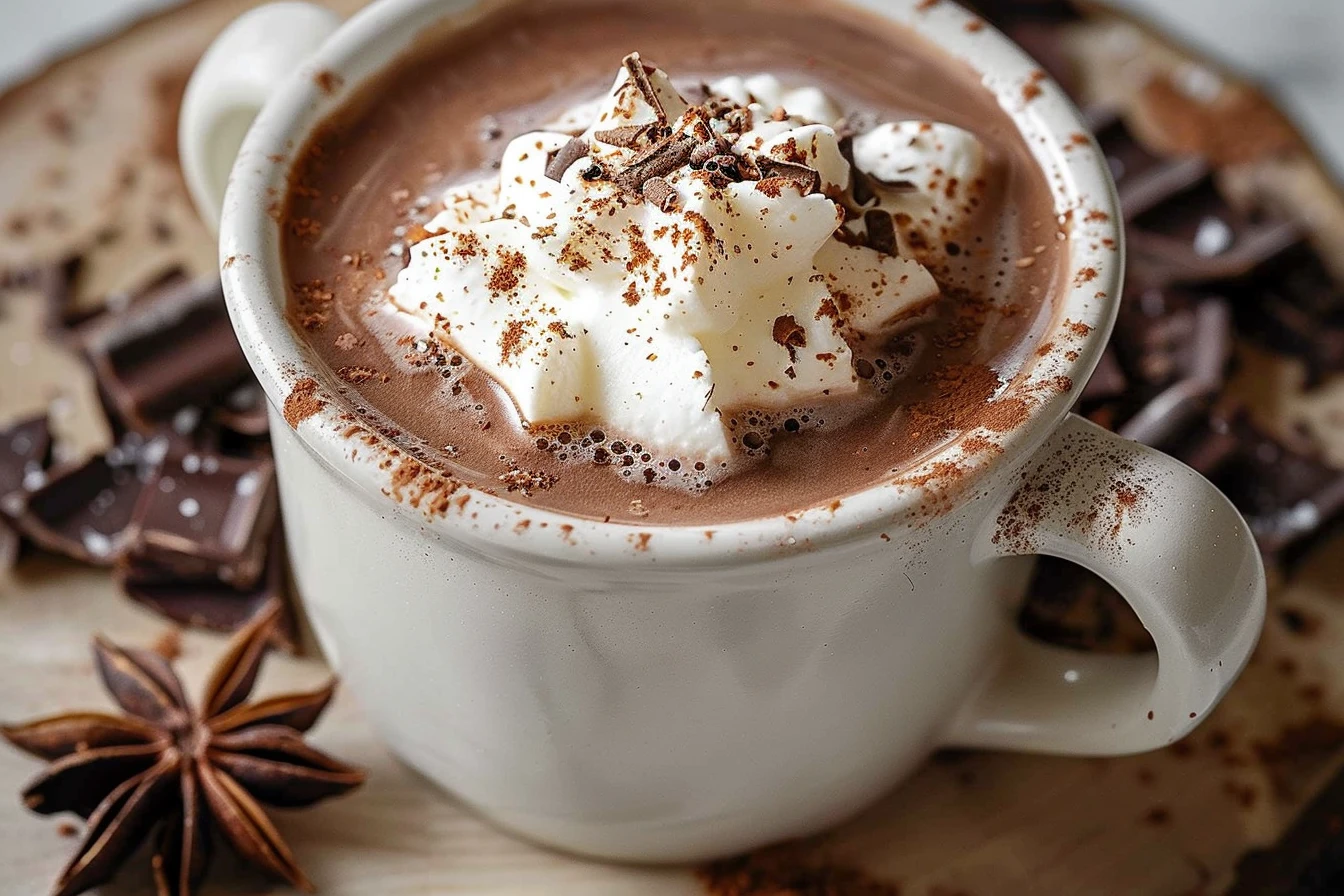 Easy crock pot hot chocolate 5 1 A warm bowl of rich, creamy crock pot hot chocolate topped with whipped cream and chocolate shavings