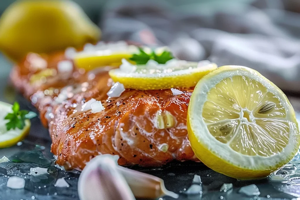 fresh whole lemon garlic 5 Unlocking the Health Benefits 1 A vibrant arrangement of fresh whole lemons and garlic cloves on a wooden cutting board