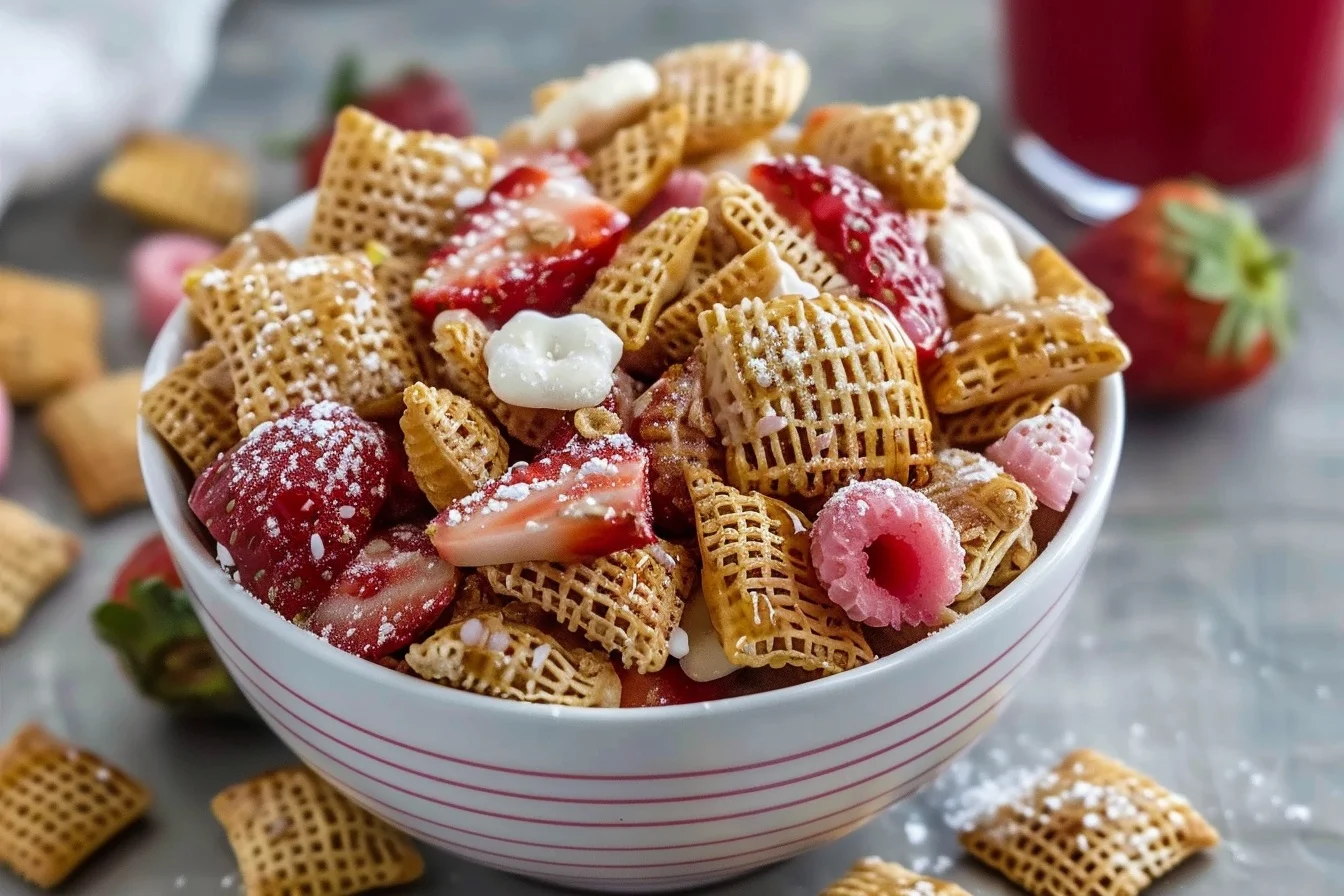 Strawberry Chex Mix Valentines: 6 Fun Snack Ideas