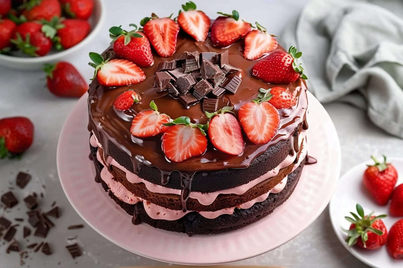 strawberry chocolate layer cake 5 amazing tips middle