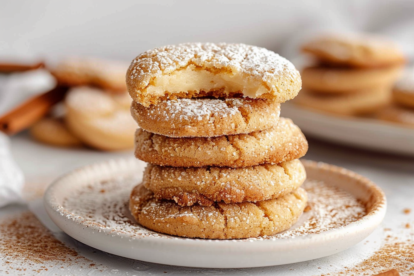 cheesecake stuffed churro cookies: 4 Best Recipes to Try 1 A plate of golden-brown cheesecake stuffed churro cookies dusted with cinnamon sugar