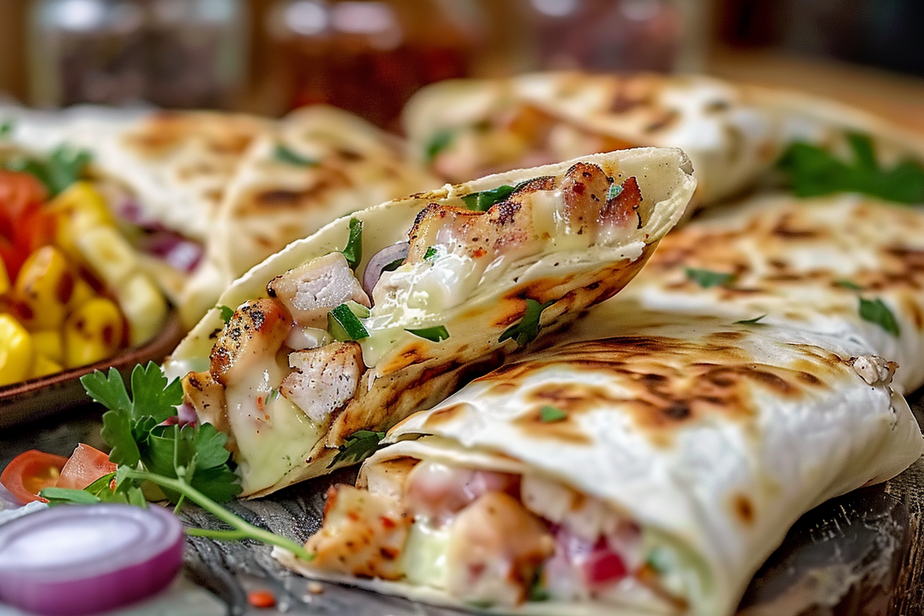 cheesy garlic chicken wraps 4 easy recipes end