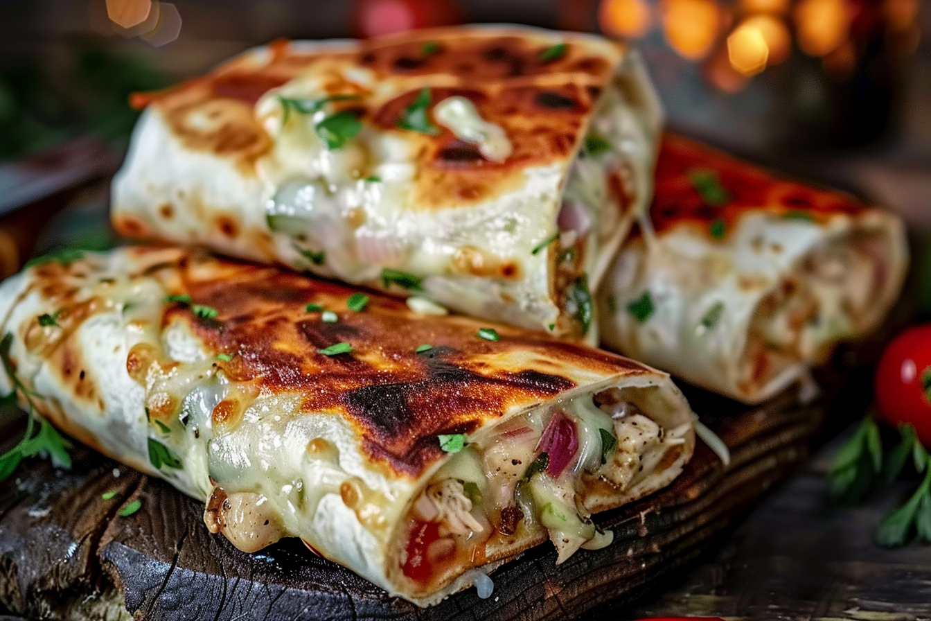 cheesy garlic chicken wraps: 4 Easy Recipes